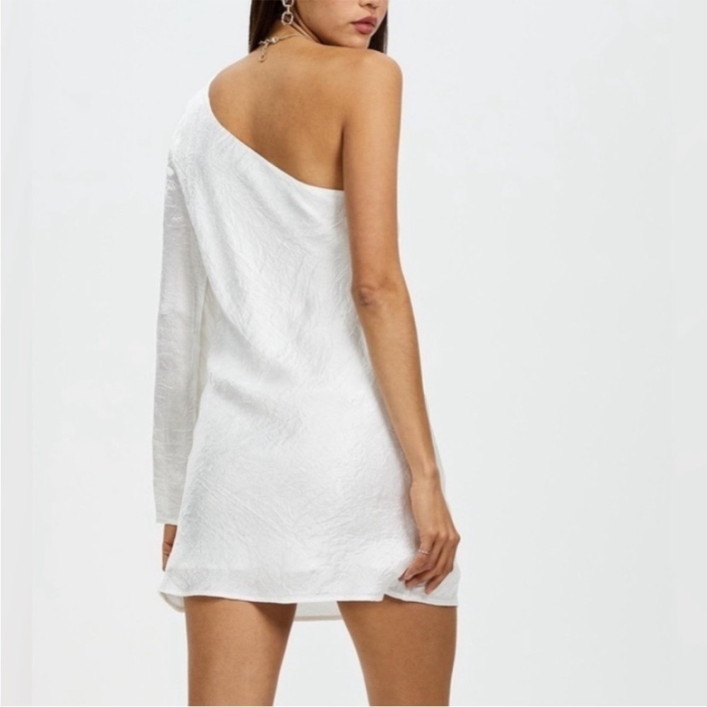 Third Form White Running Water Bias One Shoulder Mini Dress NWT - Picture 6 of 7